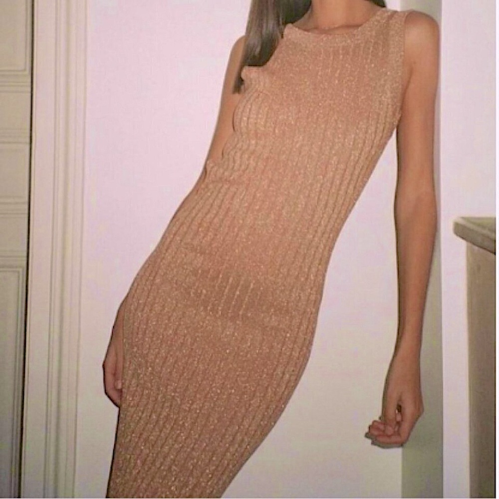 Posse Carrie Backless Ribbed Knit Dress – Rosewood | Size S | NWT